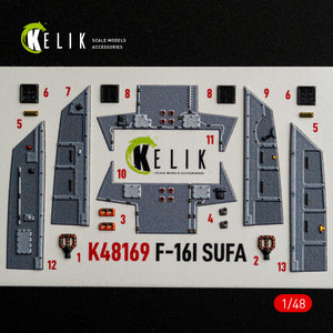 KELIK K48169 F-16I SUFA - interior 30 decals for GWH kit 1/48 – obrázek 9