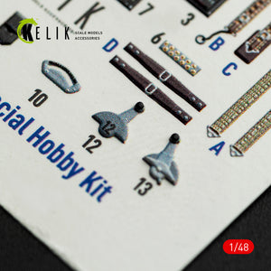 KELIK K48164 FOKKER D.XXI - interior 3D decals for Special Hobby kit 1/48 – obrázek 5
