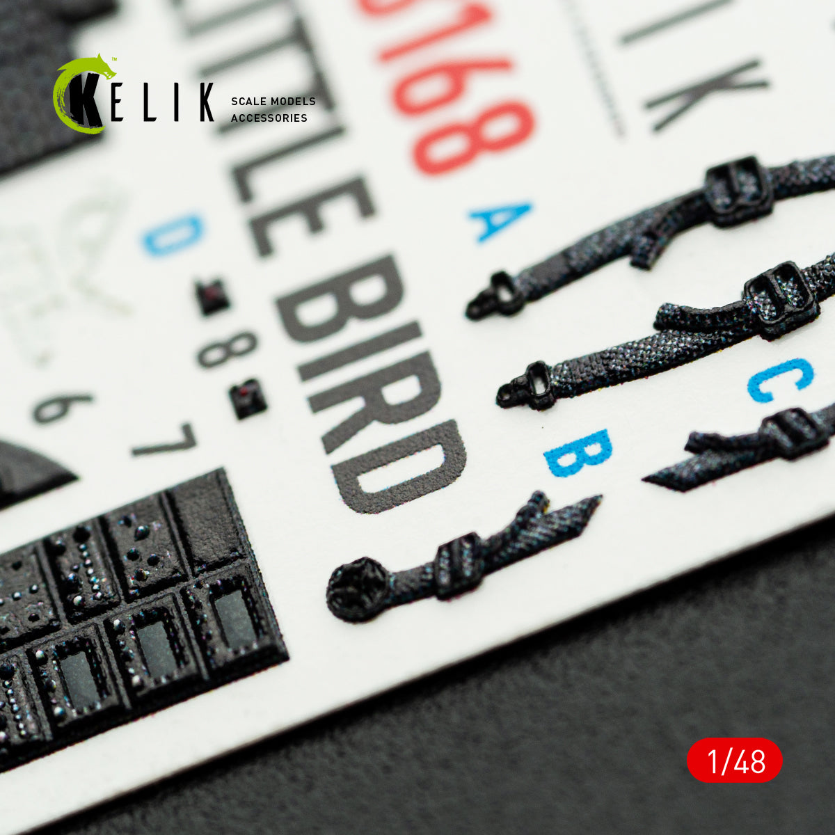 KELIK K48168 MH-61 Little Bird - interior 3D decals for ICM kit 1/48 – zdjęcie 5