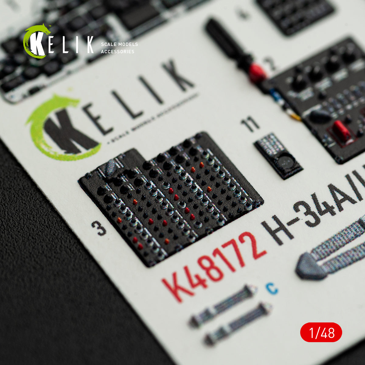 KELIK K48172 H-34A/UH-34D - interior 3D decals for Italeri kit 1/48 – Bild 5