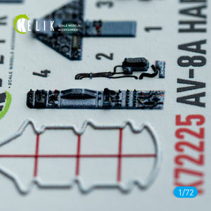 KELIK K72225 AV-8A Harrier (late) - interior 3D decals for Italeri kit 1/72 – obrázek 5