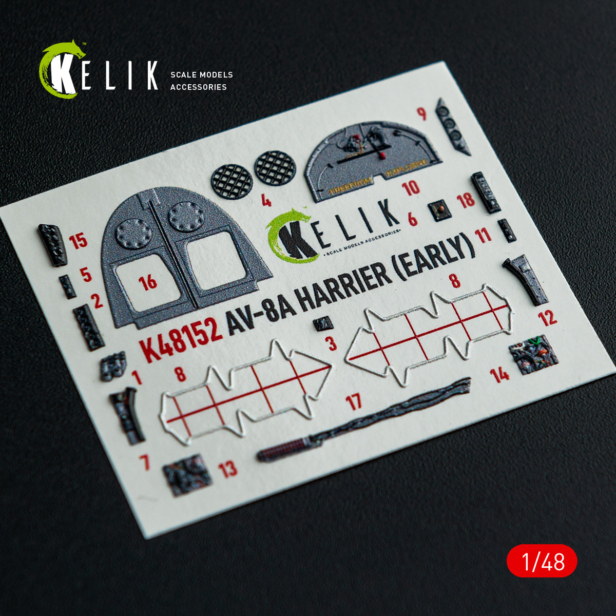 KELIK K48152 AV-8A HARRIER (Early) -interior 3D decals for Kinetic kit 1/48 – image 12