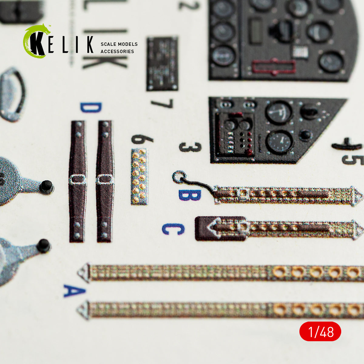 KELIK K48164 FOKKER D.XXI - interior 3D decals for Special Hobby kit 1/48 – obrázek 6