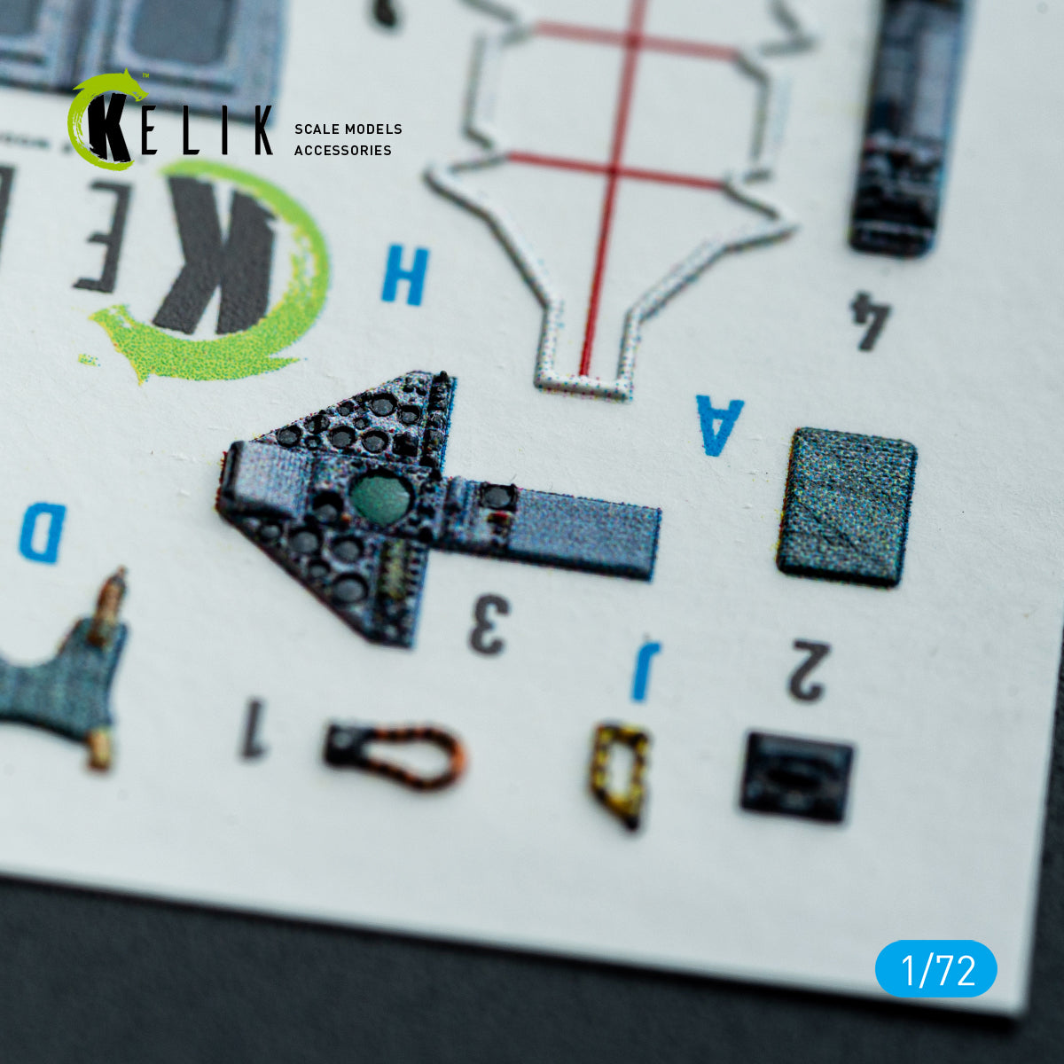KELIK K72227 Harrier Gr3 (Late) - interior 3D decals for Italeri kit 1/72 – obrázek 3
