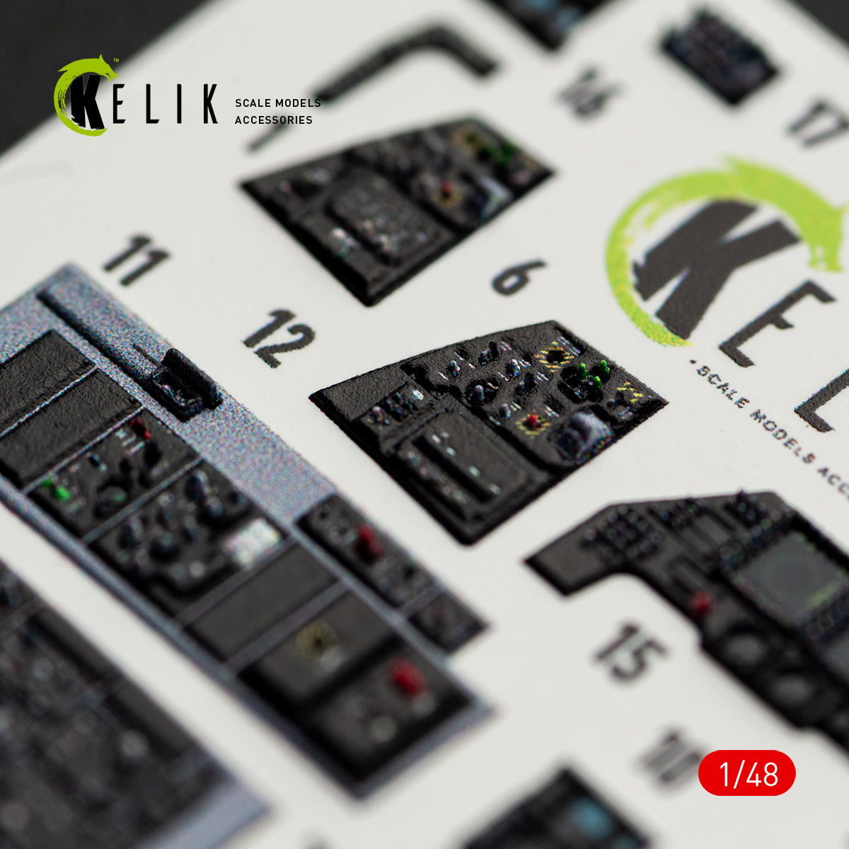 KELIK K48169 F-16I SUFA - interior 30 decals for GWH kit 1/48 – obrázek 15