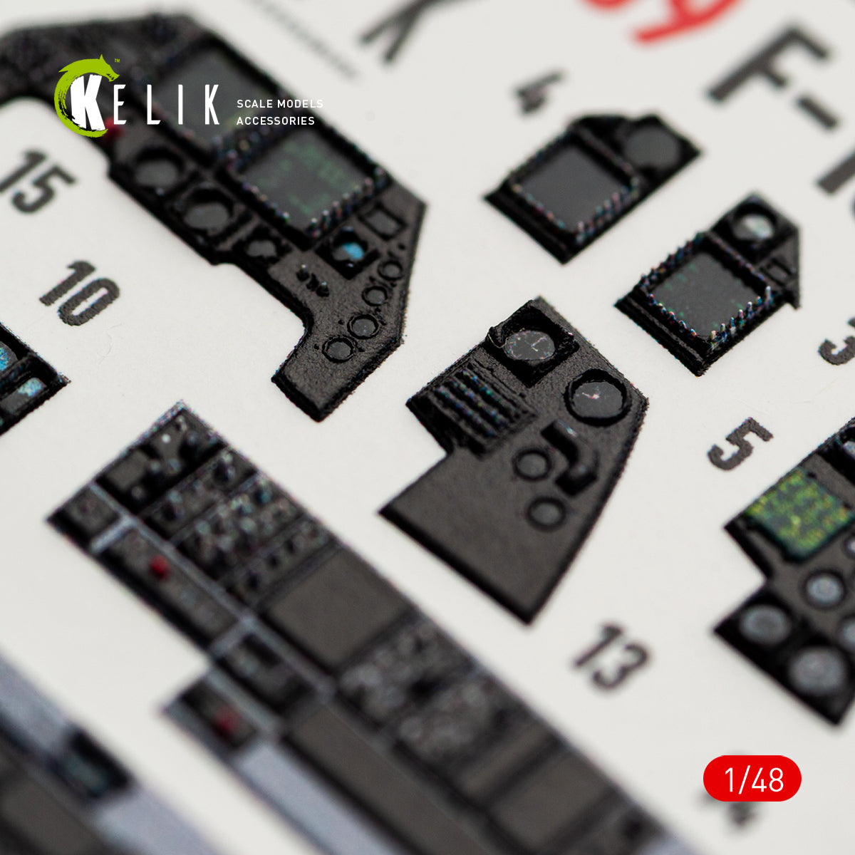 KELIK K48169 F-16I SUFA - interior 30 decals for GWH kit 1/48 – obrázek 14