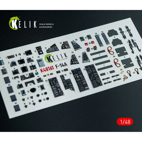 KELIK K48161 F-14A - interior 3D decals for GWH kit 1/48