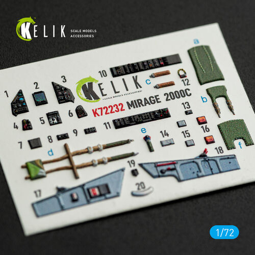 KELIK K72232 Mirage-2000C - interior 3D decals for DreamModel kit 1/72 – imagen 8