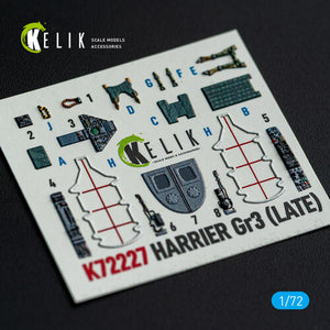 KELIK K72227 Harrier Gr3 (Late) - interior 3D decals for Italeri kit 1/72 – obrázek 9