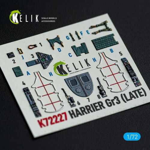 KELIK K72227 Harrier Gr3 (Late) - interior 3D decals for Italeri kit 1/72 – obrázek 9