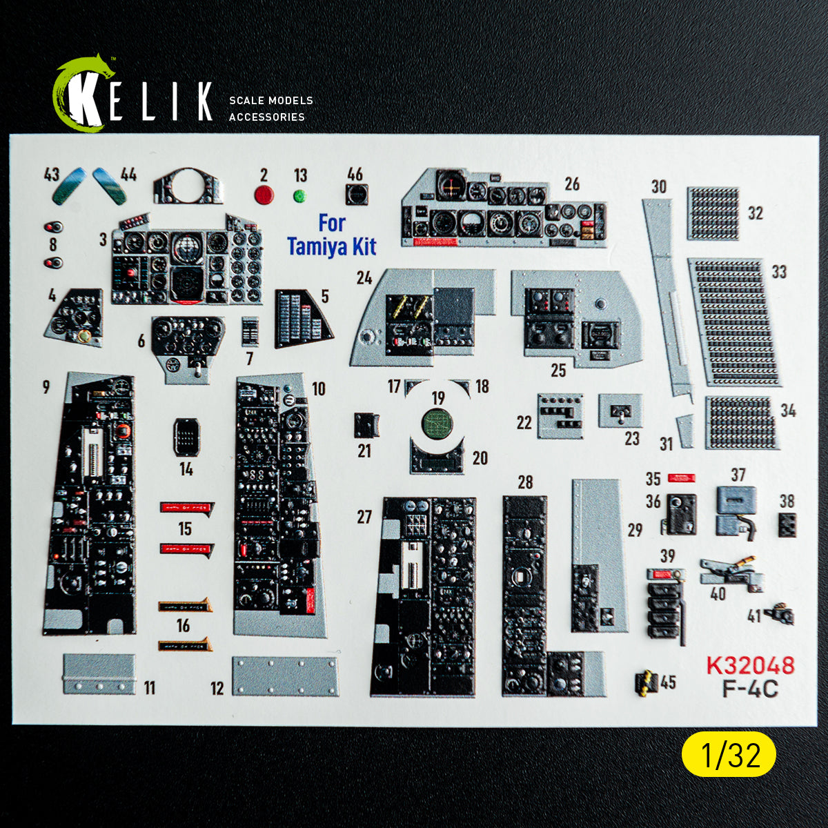 KELIK K32048 F-4C - interior 3D decals for Tamiya kit 1/32 – immagine 2