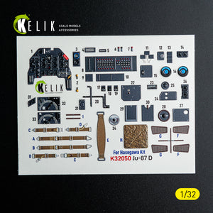 KELIK K32050 Ju-870 - interior 3D decals for Hasegawa kit 1/32 – zdjęcie 2