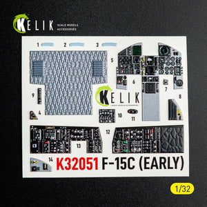 KELIK K32051 F-15C (early) - interior 30 decals for Tamiya kit 1/32 – immagine 2