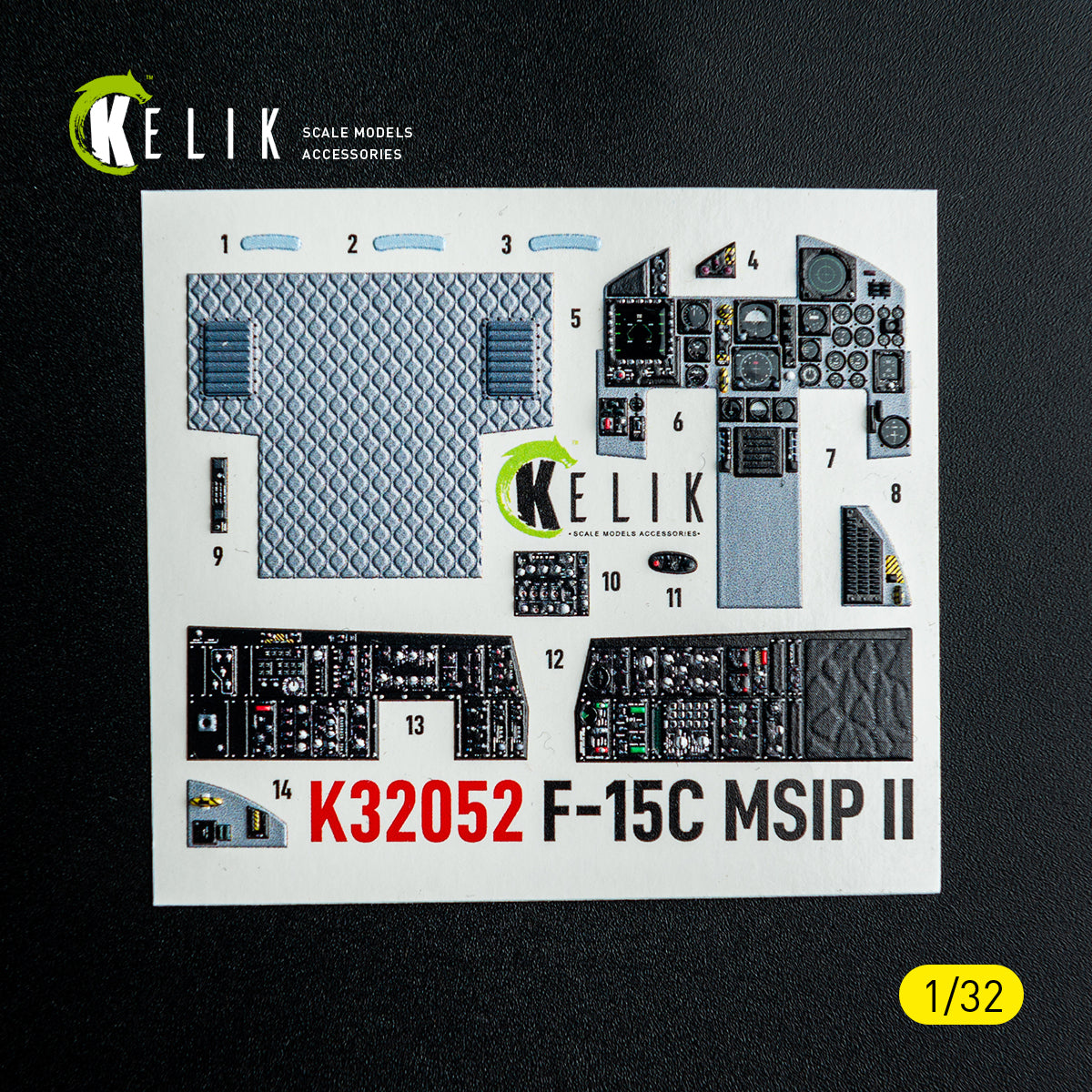 KELIK K32052 F-15C MSIP II - interior 3D decals for Tamiya kit 1/32 – zdjęcie 2