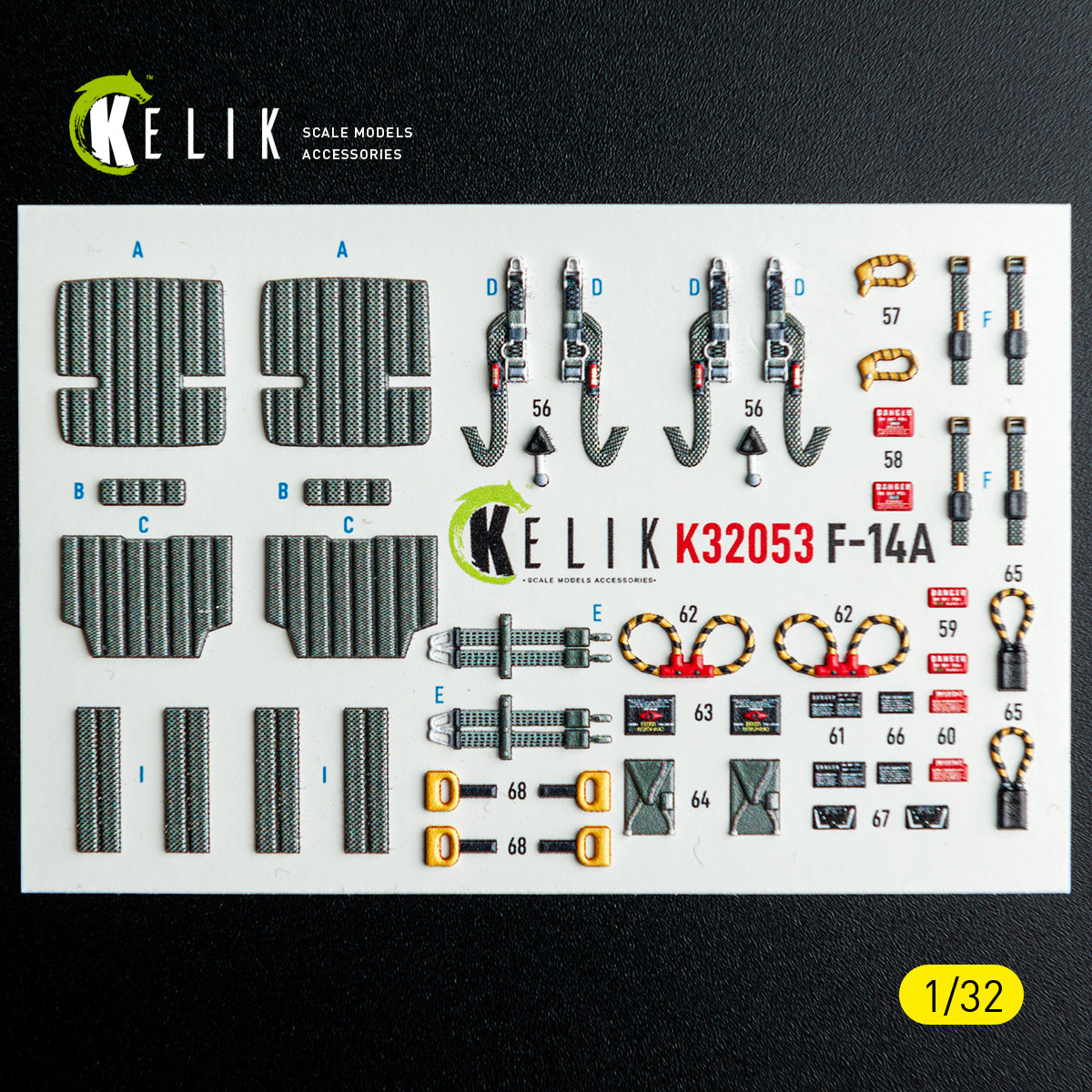 KELIK K32053 F-14A - interior 3D decals for Tamiya kit 1/32 – image 2