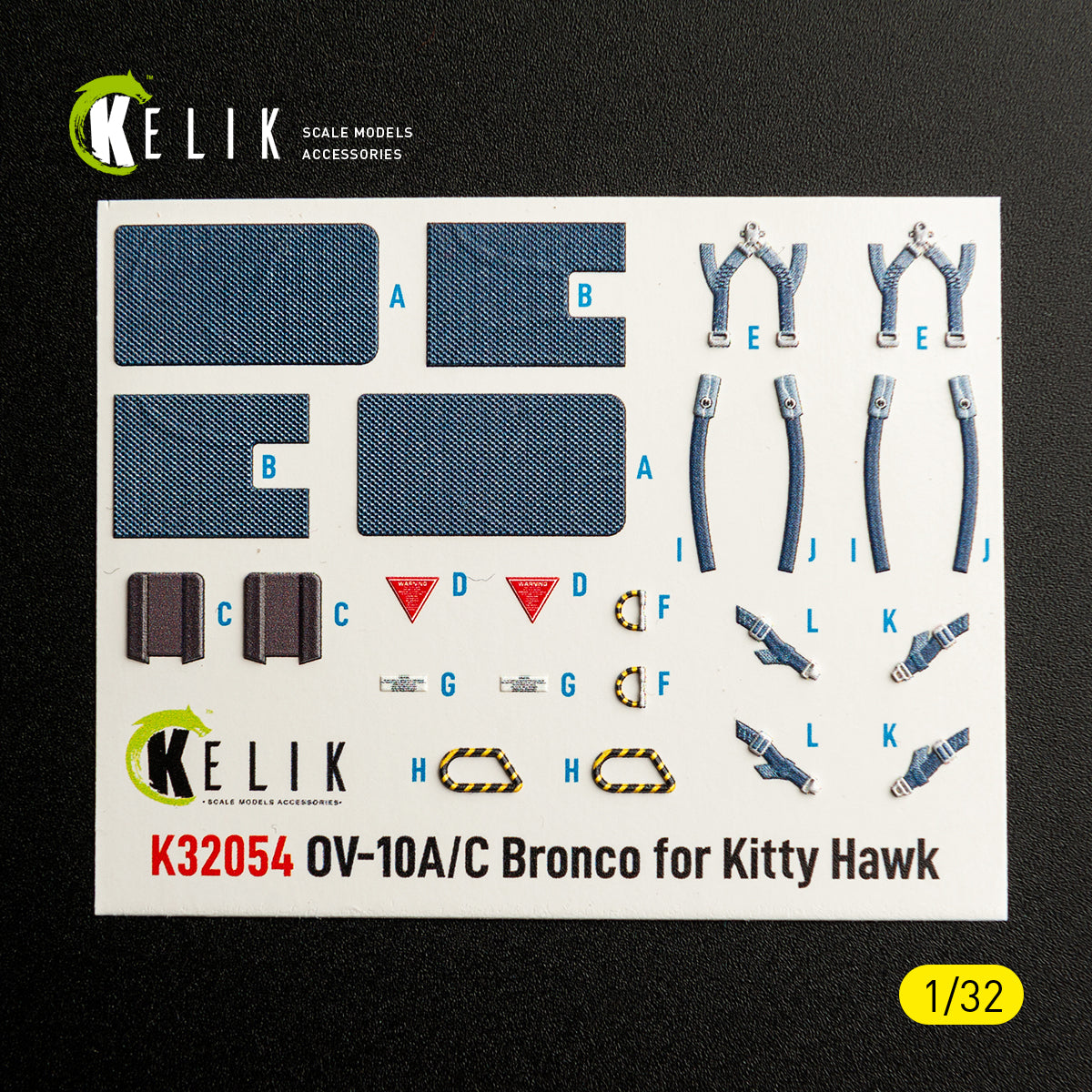 KELIK K32054 0V-10A/C Bronco - interior 3D decals for Kitty Hawk/Zimi models kit 1/32 – obrázek 2