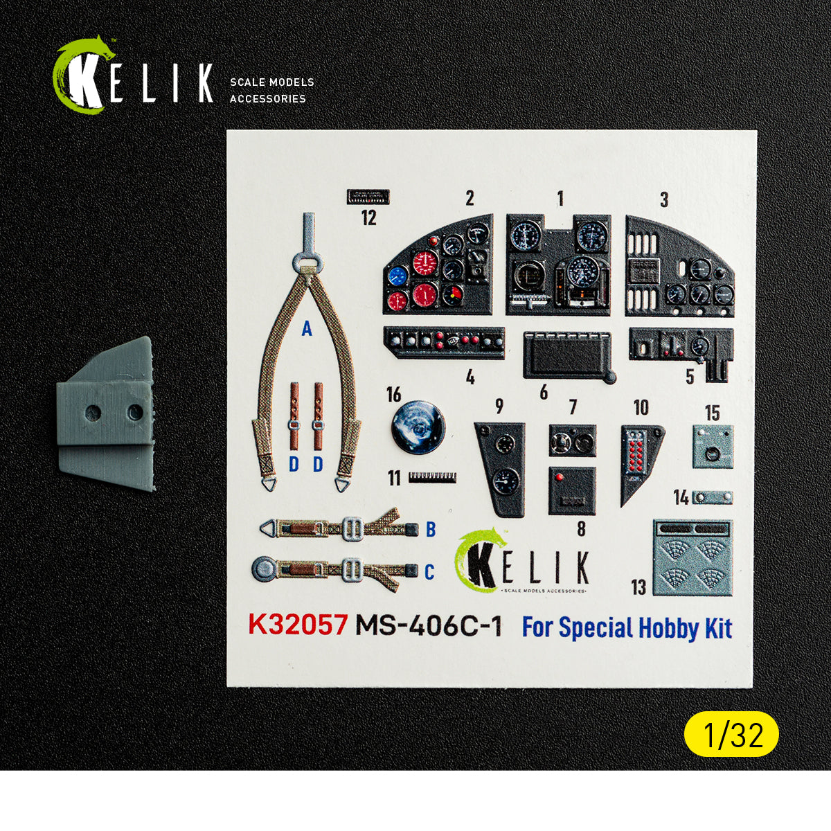 KELIK K32057 MS-406C-1 - interior 30 decals for Special Hobby kit 1/32 – image 2