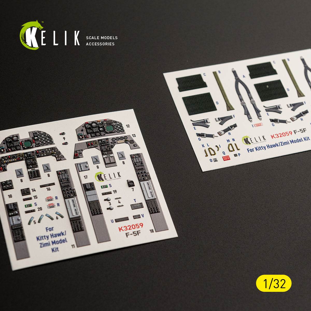 KELIK K32059 F-5F - interior 3D decals for Kitty Hawk/Zimi models kit 1/32 – obrázek 15