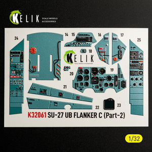 KELIK K32061 SU-27UB Flanker C - interior 3D decals for Trumpeter kit 1/32 – obrázek 2