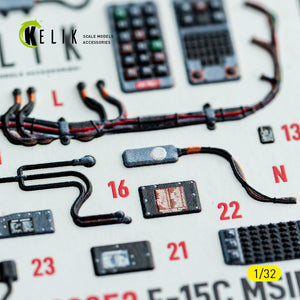 KELIK K32052 F-15C MSIP II - interior 3D decals for Tamiya kit 1/32 – zdjęcie 8