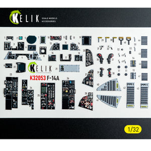 KELIK K32053 F-14A - interior 3D decals for Tamiya kit 1/32 – image 10