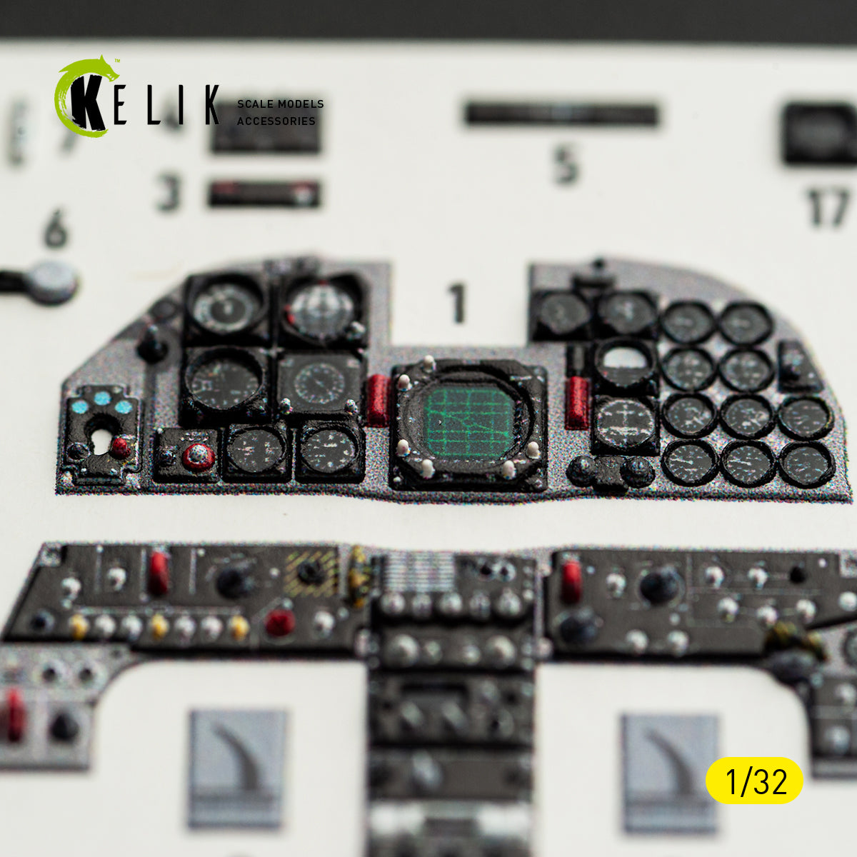 KELIK K32058 RF-5E - interior 3D decals for Kitty Hawk/Zimi models kit 1/32 – Bild 3