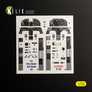 KELIK K32059 F-5F - interior 3D decals for Kitty Hawk/Zimi models kit 1/32 – obrázek 9