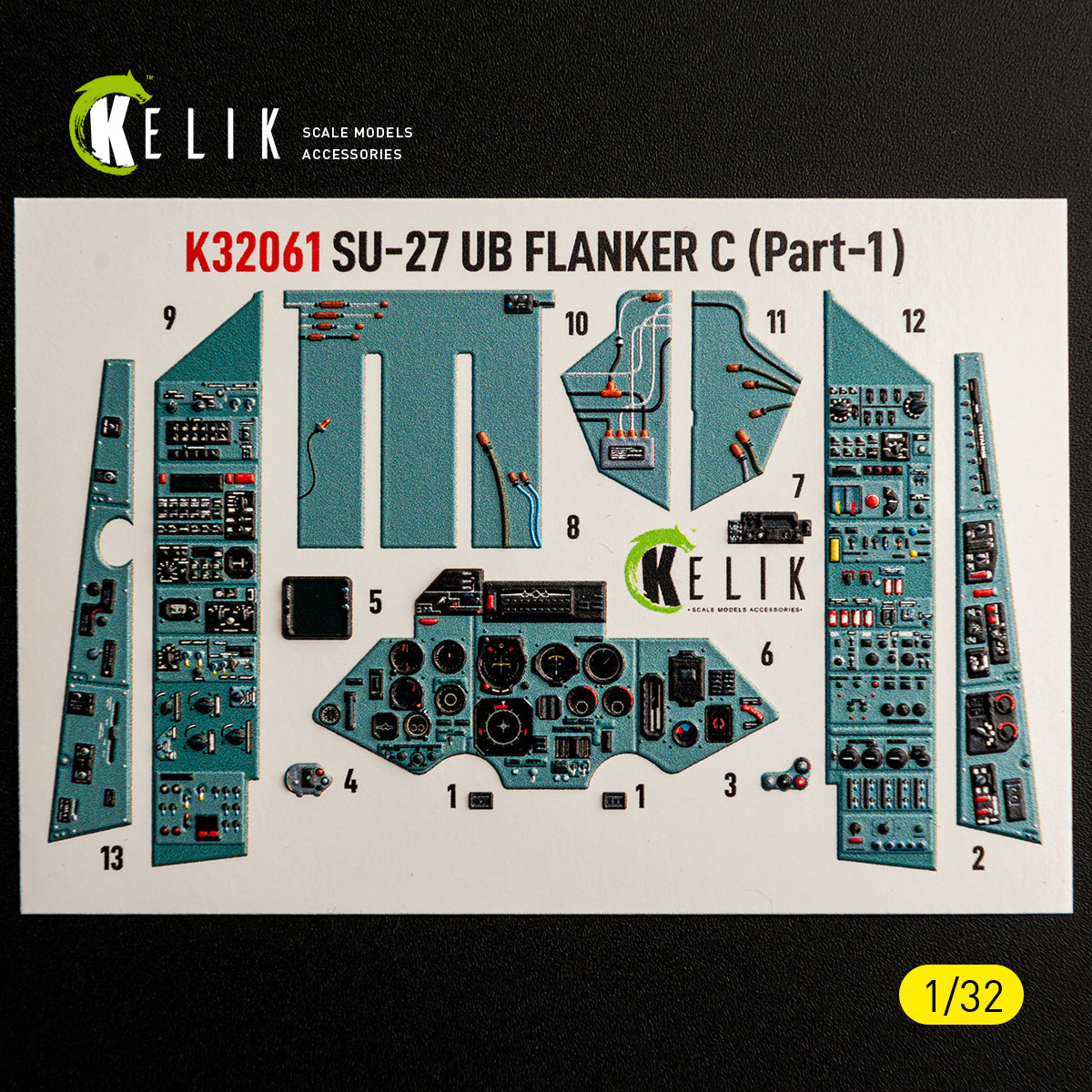 KELIK K32061 SU-27UB Flanker C - interior 3D decals for Trumpeter kit 1/32 – obrázek 6
