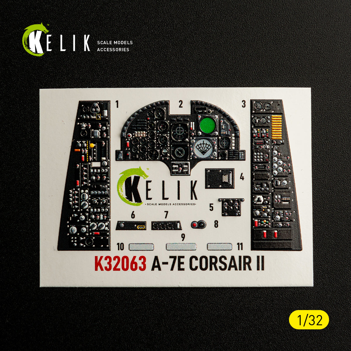 KELIK K32063 A-7E CORSAIR II - interior 3D decals for Trumpeter kit 1/32 – obrázek 6