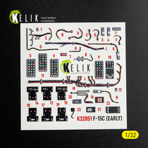 KELIK K32051 F-15C (early) - interior 30 decals for Tamiya kit 1/32 – immagine 9