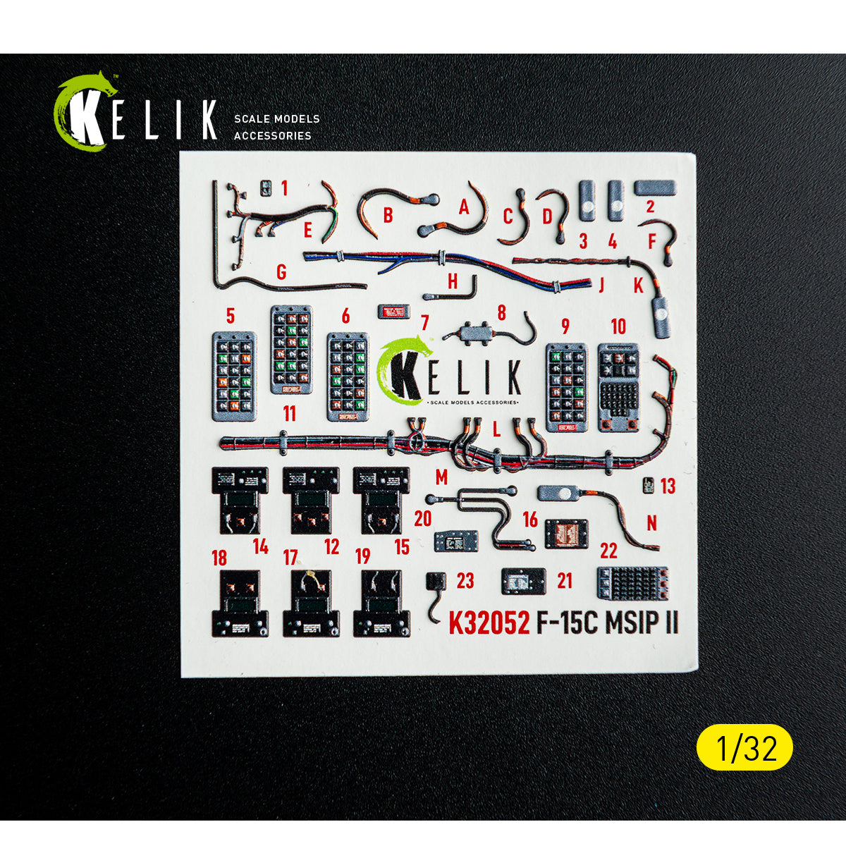 KELIK K32052 F-15C MSIP II - interior 3D decals for Tamiya kit 1/32 – zdjęcie 10