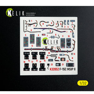 KELIK K32052 F-15C MSIP II - interior 3D decals for Tamiya kit 1/32 – zdjęcie 10