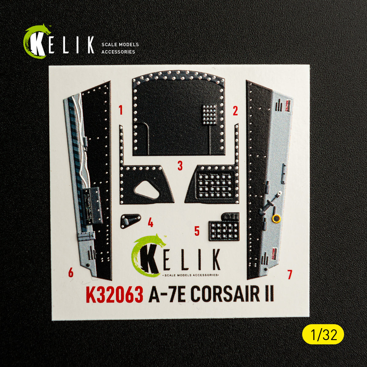 KELIK K32063 A-7E CORSAIR II - interior 3D decals for Trumpeter kit 1/32 – obrázek 7