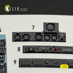 KELIK K32054 0V-10A/C Bronco - interior 3D decals for Kitty Hawk/Zimi models kit 1/32 – obrázek 6