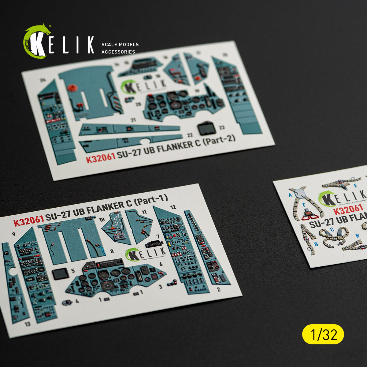 KELIK K32061 SU-27UB Flanker C - interior 3D decals for Trumpeter kit 1/32 – obrázek 9