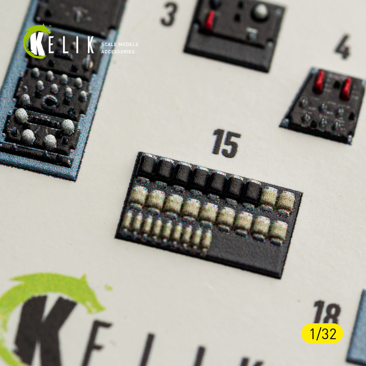 KELIK K32054 0V-10A/C Bronco - interior 3D decals for Kitty Hawk/Zimi models kit 1/32 – obrázek 7
