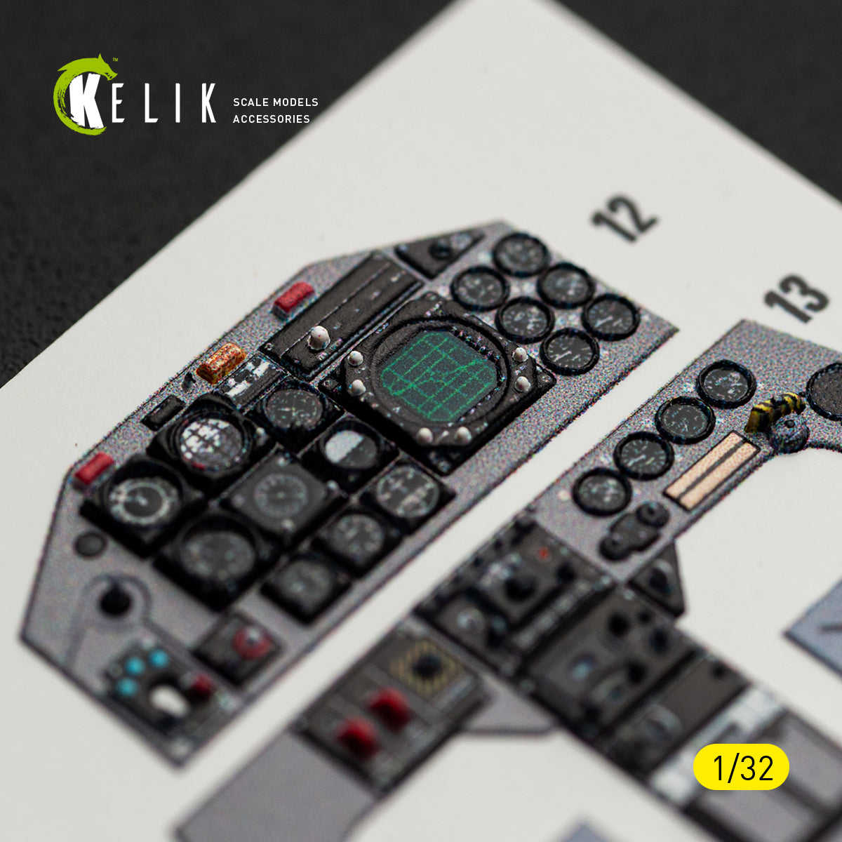 KELIK K32059 F-5F - interior 3D decals for Kitty Hawk/Zimi models kit 1/32 – obrázek 2