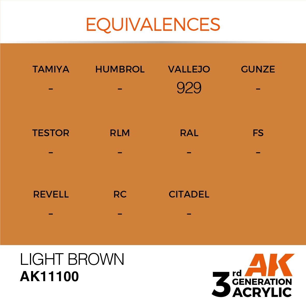 AK Interactive AK11100 LIGHT BROWN – STANDARD 17ml – zdjęcie 2