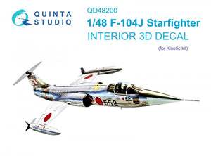Quinta Studio QD48200 F-104J 3D-Printed &amp;amp; colored Interior on decal paper (for Kinetic ) 1/48