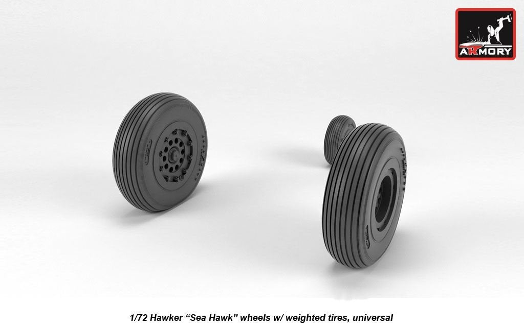 Armory Models AW72417 Hawker Sea Hawk wheels with weighted tires 1/72 – image 2