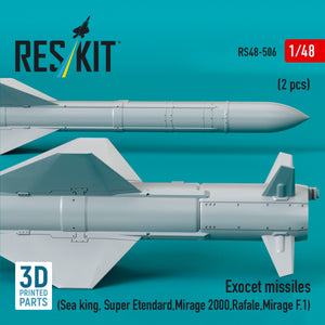 RESKIT RS48-0506 Exocet missiles (2 pcs) (3D Printed) 1/48 – image 3