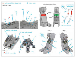 Quinta Studio QD48303 Harrier Gr.1/Gr.3 Early 3D-Printed &amp;amp; colored Interior on decal paper (Kinetic) 1/48 – image 7