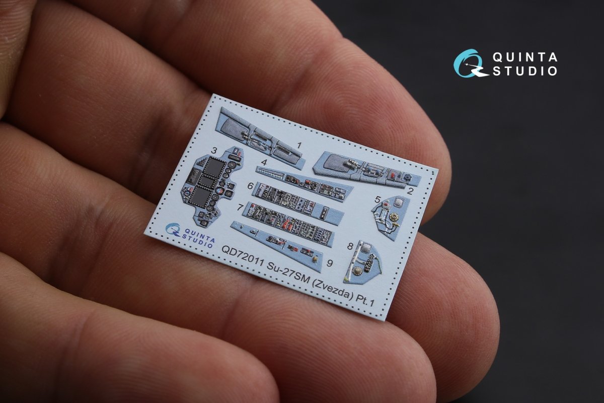Quinta Studio QD72011 Su-27SM 3D-Printed &amp;amp; coloured Interior on decal paper (for Zvezda kit) 1/72 – zdjęcie 4