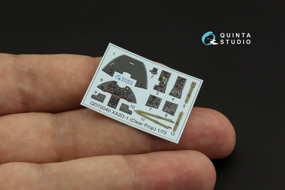 Quinta Studio QD72040 XA2D-1 3D-Printed &amp;amp; colored Interior on decal paper (Clear Prop) 1/72 – image 3