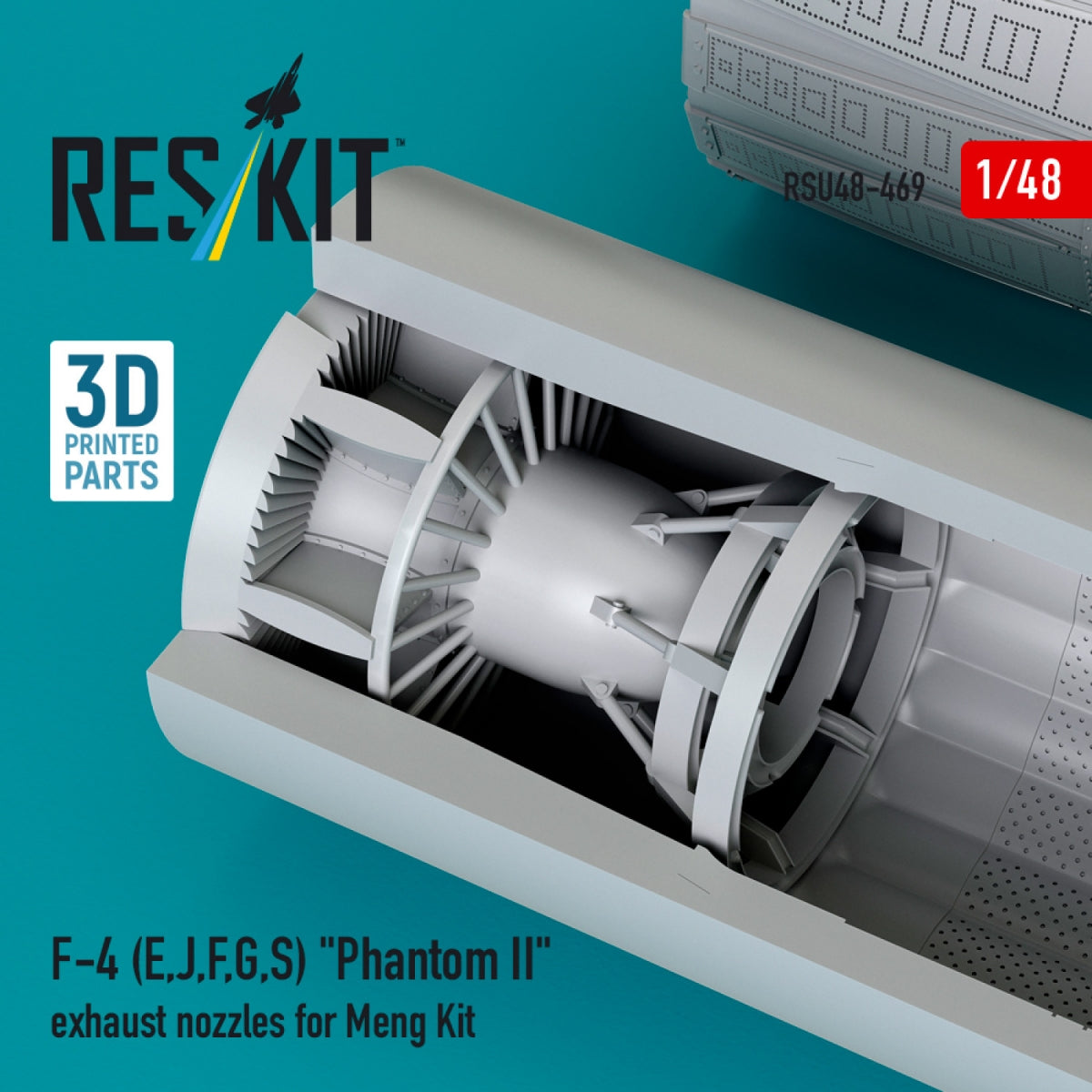 RESKIT RSU48-0469 F-4 (E, J, F, G, S) "Phantom II" exhaust nozzles for Meng kit (3D Printed) 1/48