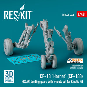 RESKIT RSU48-0243 CF-18 &amp;quot;Hornet&amp;quot; (CF-188) (RCAF) landing gears with wheels set for Kinetic kit (3D Printed) 1/48 – Bild 2
