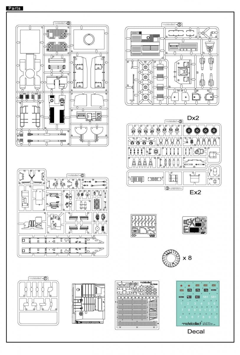 Modelcollect PP72001 Russian 130 mm coastal defense gun A-222 bereg pre-painted Kit 1/72 – image 4