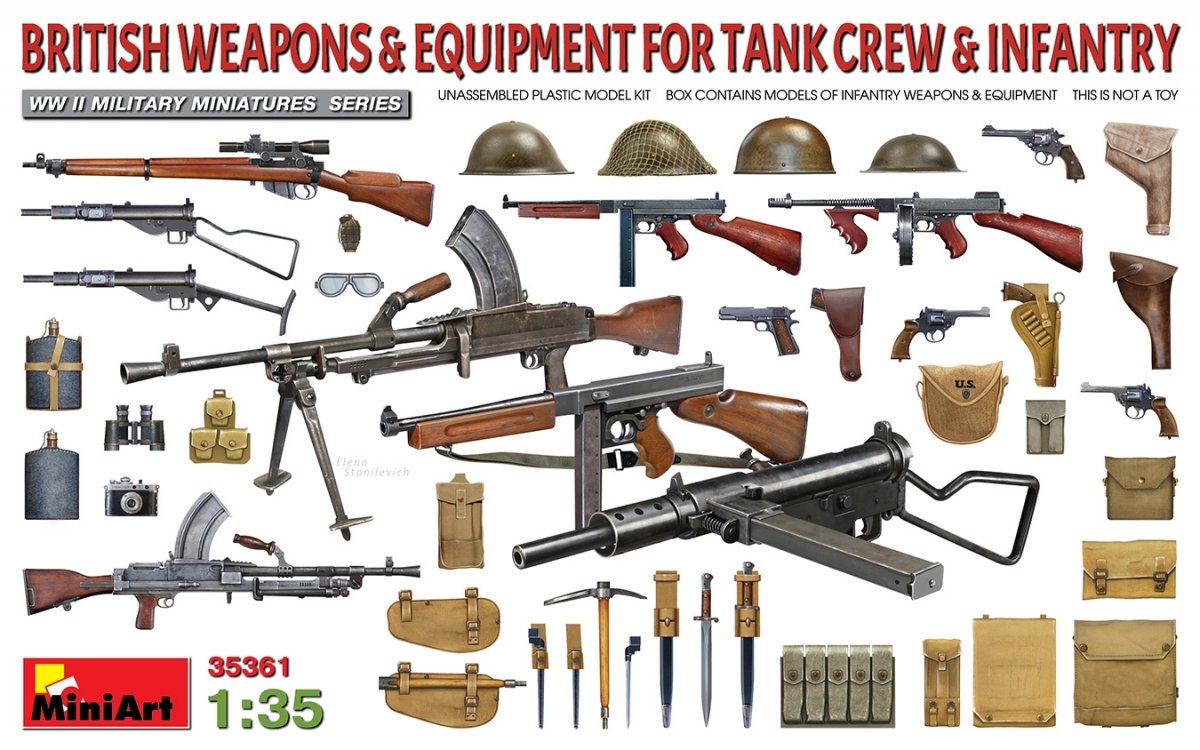 MiniArt 35361 BRITISH WEAPONS &amp;amp; EQUIPMENT FOR TANK CREW &amp;amp; INFANTRY 1/35