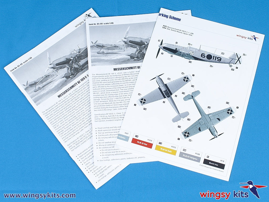 Wingsy Kits D5-09 MESSERSCHMITT Bf 109 E-1 and E-3 Legion Condor 1/48 – zdjęcie 16