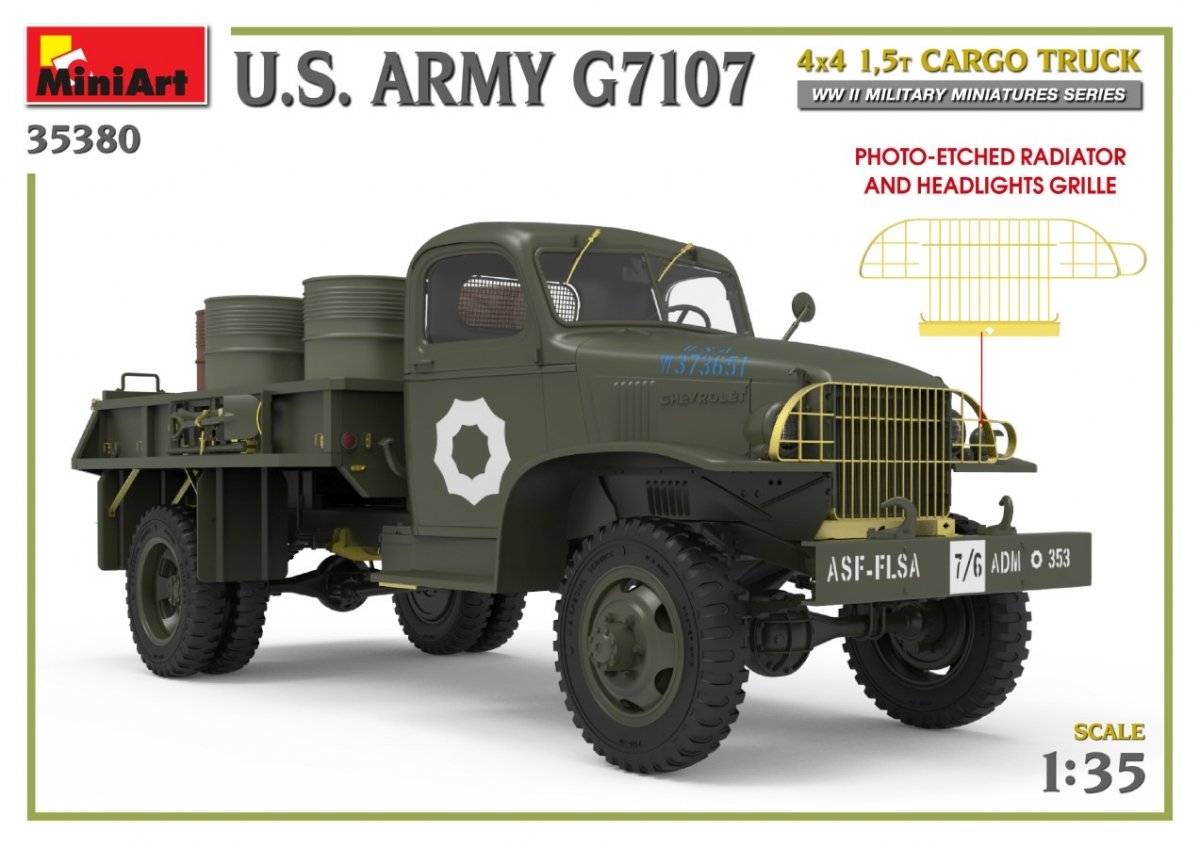 MiniArt 35380 U.S. ARMY G7107 4X4 1,5t CARGO TRUCK 1/35 – zdjęcie 6